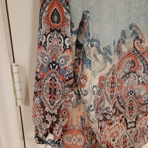 DRESS BARN WOMENS BOHO PRINT TOP S XL - Picture 3 of 7